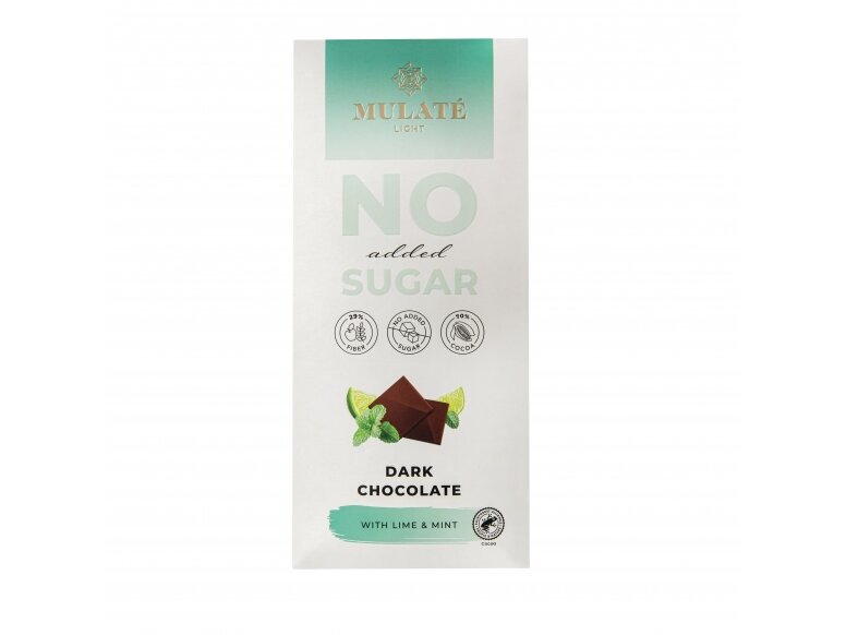 Mulate ciocolată fără zahăr cu lime si menta 90g