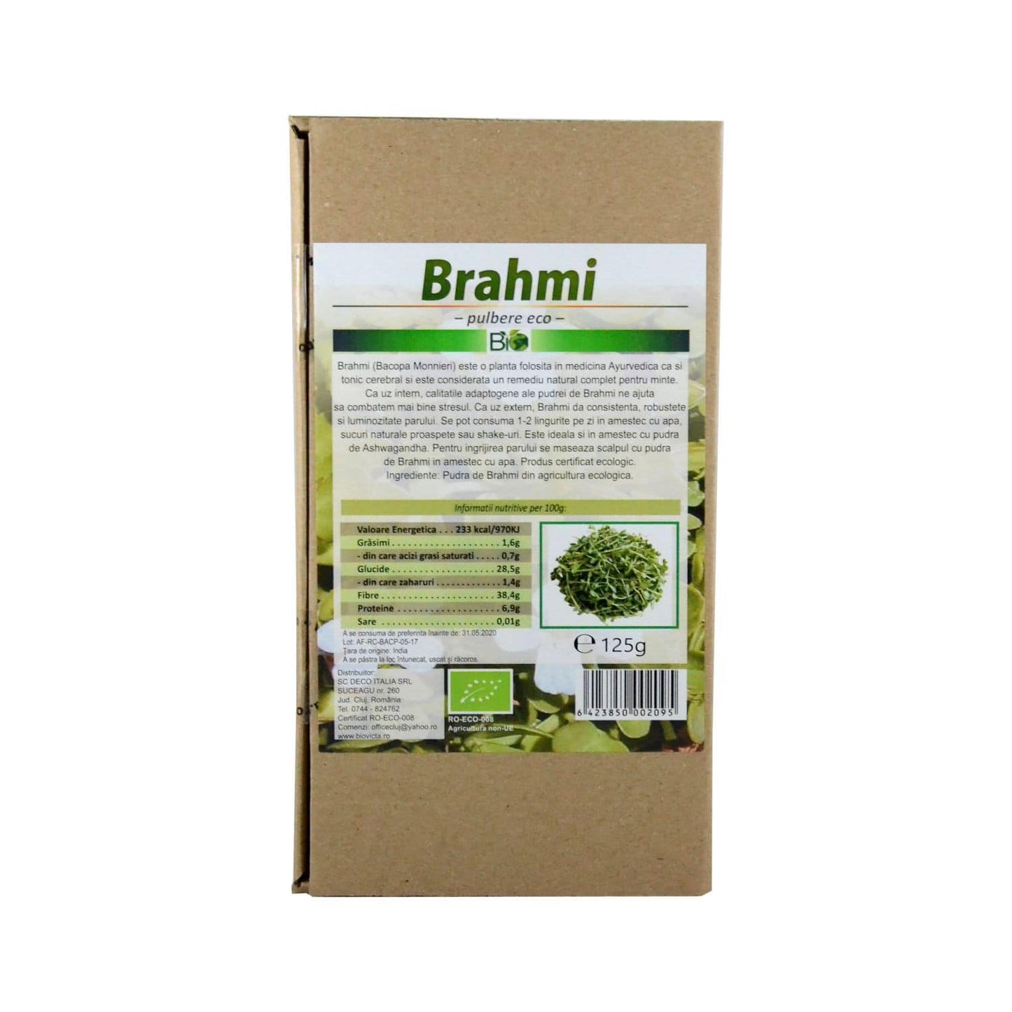 Brahmi pulbere BIO 125 g