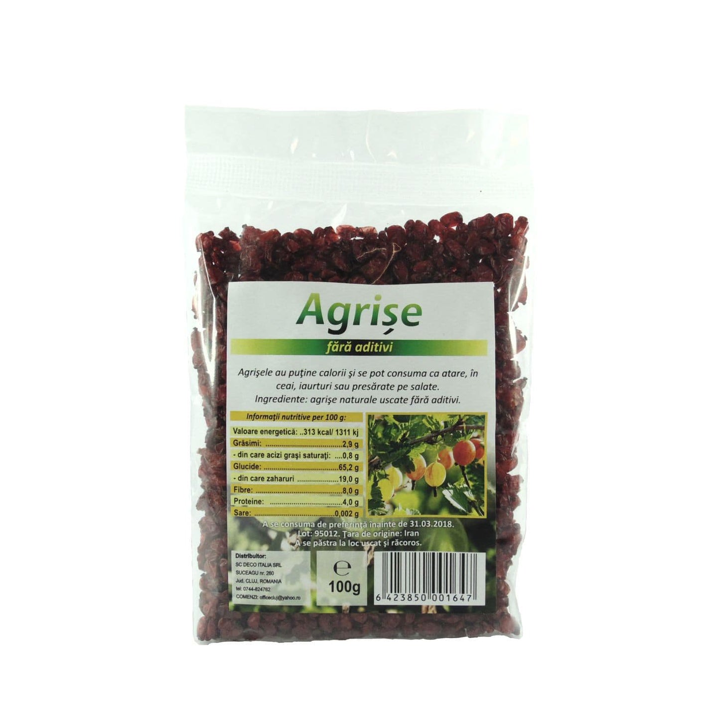 Agrișe Uscate Extra, Deshidratate, Fără Zahăr - 100g