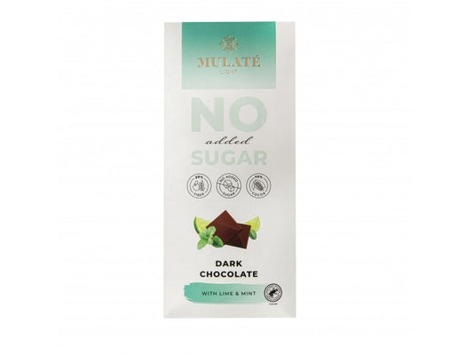 Mulate ciocolată fără zahăr cu lime si menta 90g
